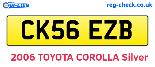 CK56EZB are the vehicle registration plates.