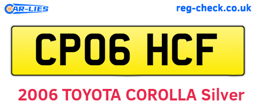 CP06HCF are the vehicle registration plates.