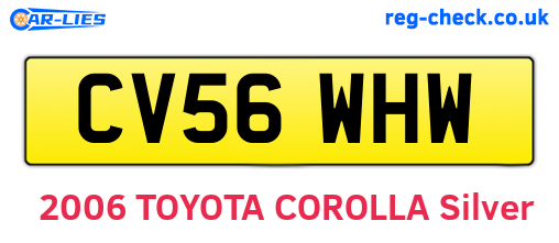 CV56WHW are the vehicle registration plates.