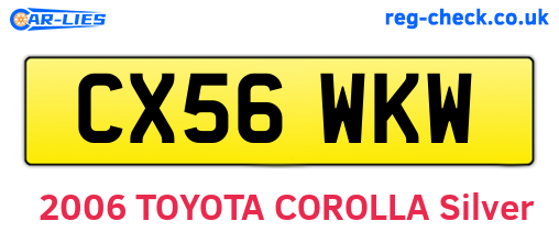 CX56WKW are the vehicle registration plates.