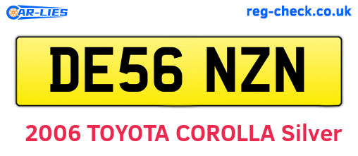 DE56NZN are the vehicle registration plates.