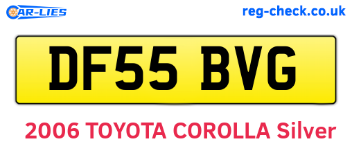DF55BVG are the vehicle registration plates.
