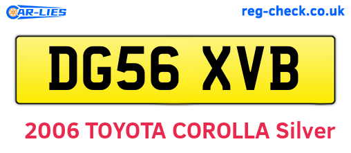DG56XVB are the vehicle registration plates.