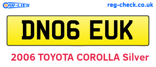 DN06EUK are the vehicle registration plates.