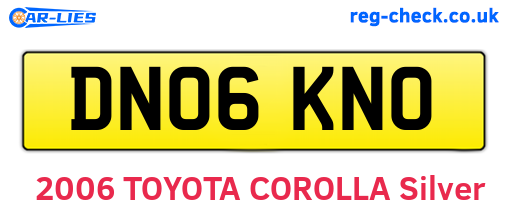 DN06KNO are the vehicle registration plates.