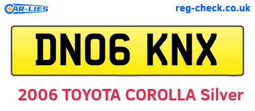 DN06KNX are the vehicle registration plates.