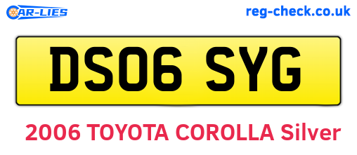 DS06SYG are the vehicle registration plates.