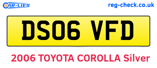 DS06VFD are the vehicle registration plates.