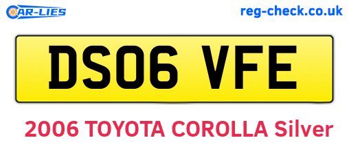 DS06VFE are the vehicle registration plates.