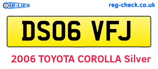 DS06VFJ are the vehicle registration plates.