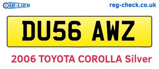 DU56AWZ are the vehicle registration plates.