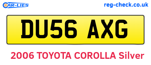 DU56AXG are the vehicle registration plates.
