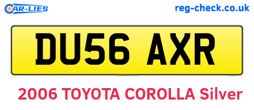 DU56AXR are the vehicle registration plates.