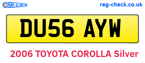 DU56AYW are the vehicle registration plates.