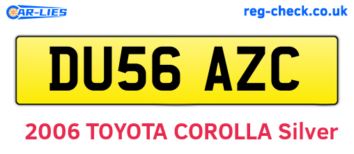 DU56AZC are the vehicle registration plates.