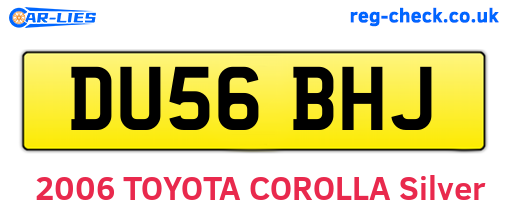 DU56BHJ are the vehicle registration plates.