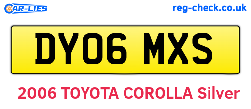 DY06MXS are the vehicle registration plates.