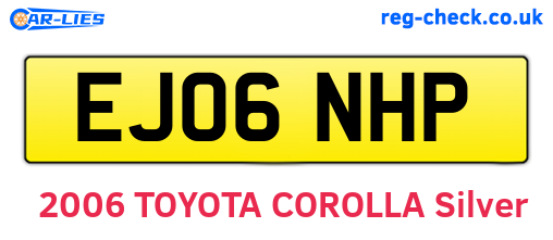 EJ06NHP are the vehicle registration plates.