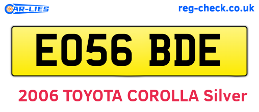 EO56BDE are the vehicle registration plates.