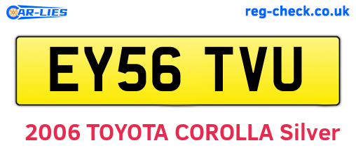 EY56TVU are the vehicle registration plates.