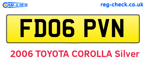 FD06PVN are the vehicle registration plates.