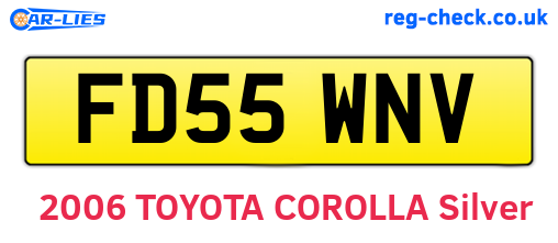 FD55WNV are the vehicle registration plates.