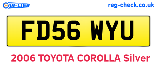 FD56WYU are the vehicle registration plates.