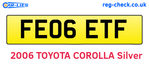 FE06ETF are the vehicle registration plates.