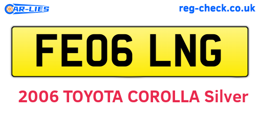 FE06LNG are the vehicle registration plates.