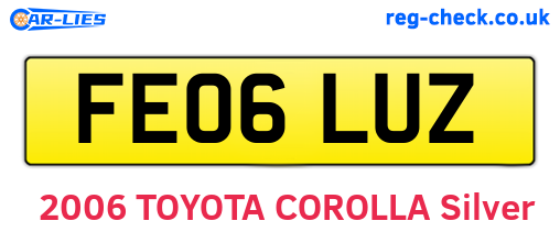 FE06LUZ are the vehicle registration plates.