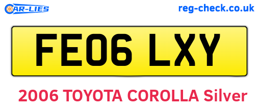 FE06LXY are the vehicle registration plates.