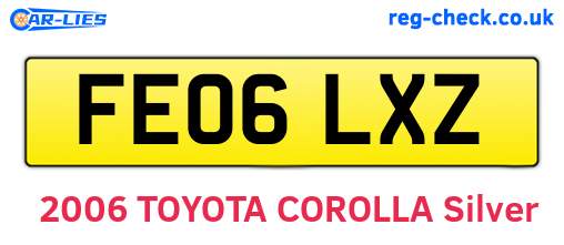 FE06LXZ are the vehicle registration plates.