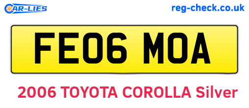 FE06MOA are the vehicle registration plates.