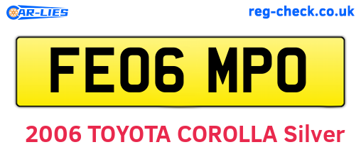 FE06MPO are the vehicle registration plates.
