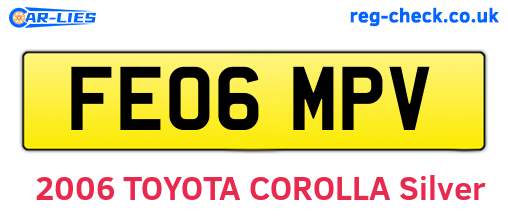 FE06MPV are the vehicle registration plates.