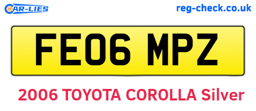 FE06MPZ are the vehicle registration plates.