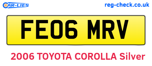 FE06MRV are the vehicle registration plates.