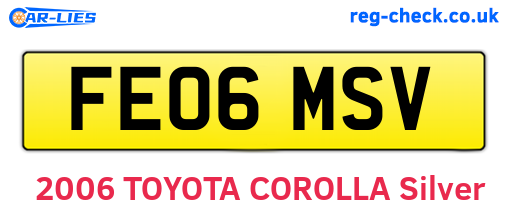 FE06MSV are the vehicle registration plates.