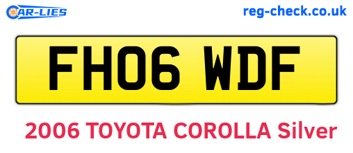 FH06WDF are the vehicle registration plates.