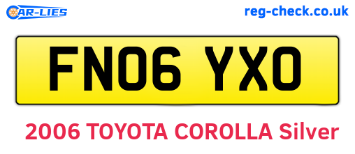 FN06YXO are the vehicle registration plates.
