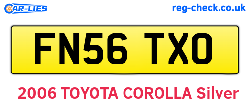 FN56TXO are the vehicle registration plates.