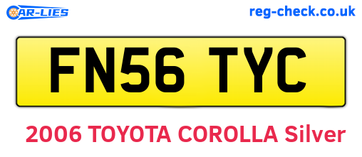 FN56TYC are the vehicle registration plates.