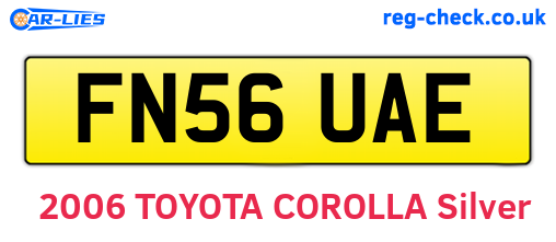 FN56UAE are the vehicle registration plates.