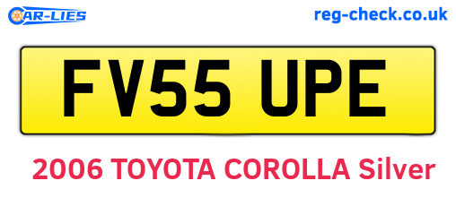 FV55UPE are the vehicle registration plates.