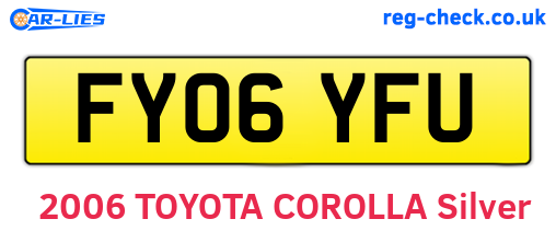 FY06YFU are the vehicle registration plates.