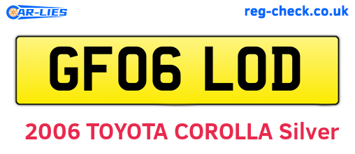 GF06LOD are the vehicle registration plates.