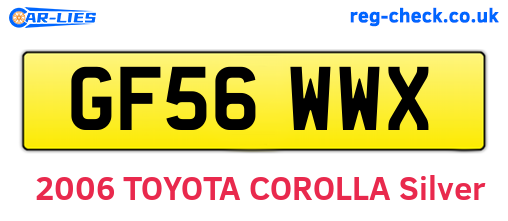 GF56WWX are the vehicle registration plates.