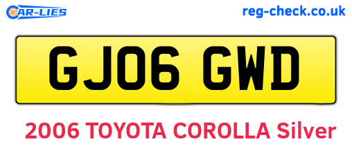GJ06GWD are the vehicle registration plates.