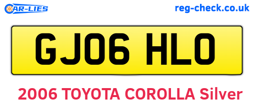 GJ06HLO are the vehicle registration plates.