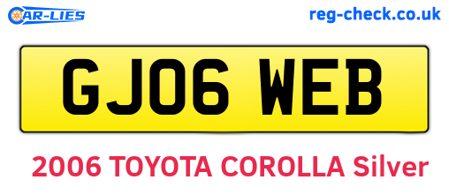 GJ06WEB are the vehicle registration plates.